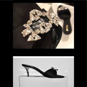Mario Bologna Jeweled Stiletto Mules